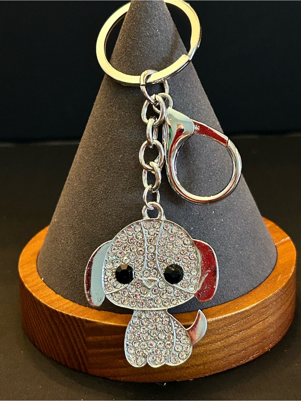 BUY 1 GET 1 FREE Super Cute Crystal Dog 🐶 Bag Charm Keychain - Silver Rhinestone